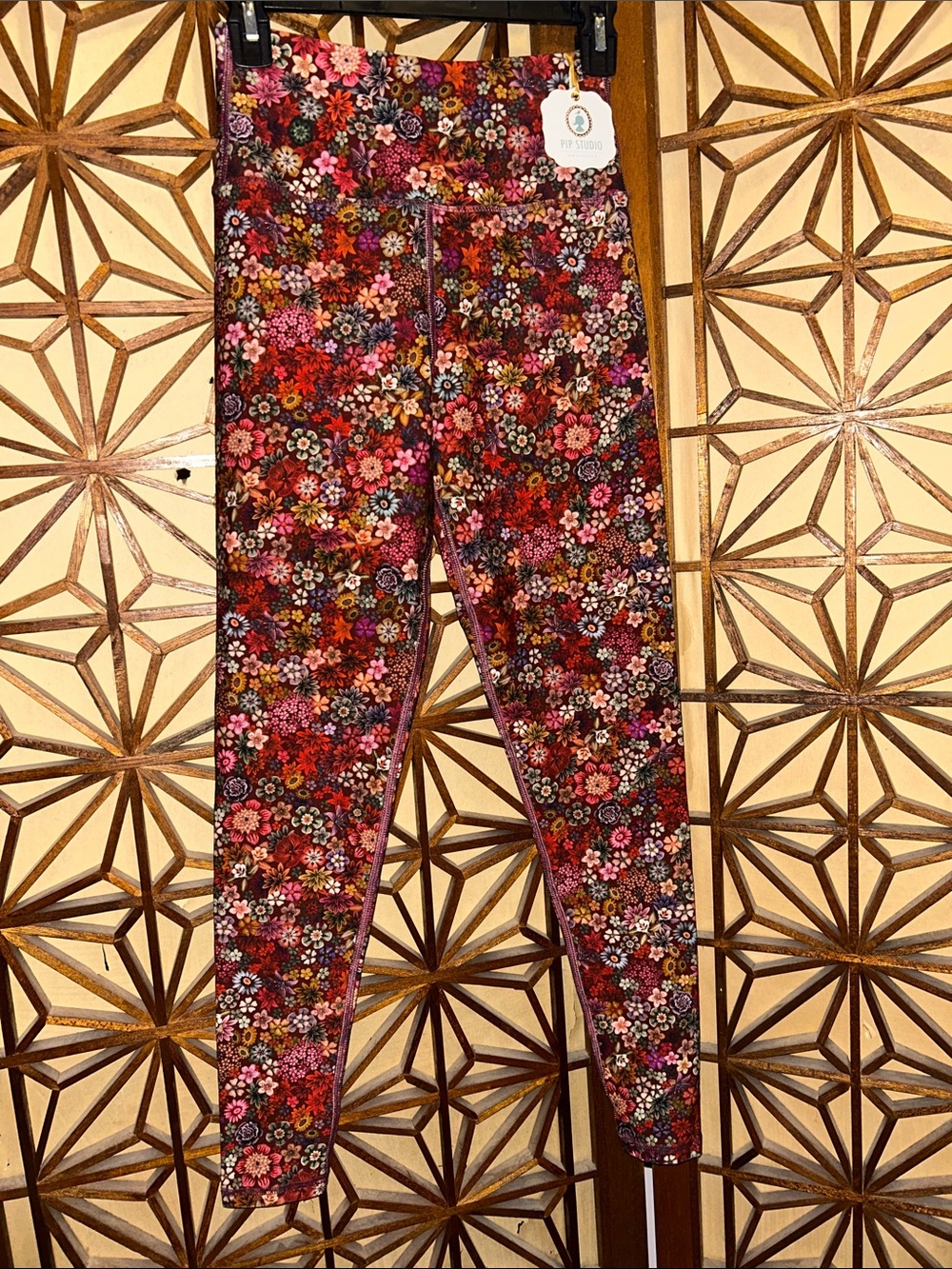 Pip Studios Floral Print Leggings - Multicolor Pink & Red Floral XS NWT
